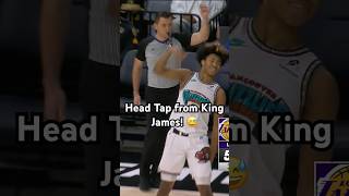 LeBron James taps rookie Jaylen Wells head after he hits the 3 😂🔥Shorts [upl. by Murdocca]