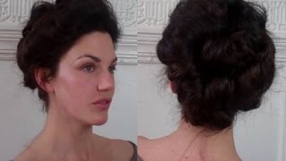 Pompadour amp Puffs an Edwardian Updo Tutorial meduim long hairstyle  Fitfully Vintage [upl. by Adnoluy]