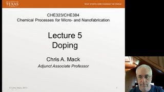 Lecture 5 CHE 323 Doping Impurities [upl. by Aibara]