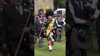 Massed Pipe Bands playing Lochanside on the march during 2022 Gordon Castle Highland Games shorts [upl. by Farrar]