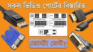 HDMI DisplayPort DVI VGA Explained I HDMI vs DisplayPort vs VGA কোনটা ব্যবহার করবেন TechTalk [upl. by Martino]