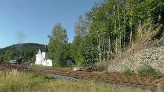 Erzgebirgische Aussichtsbahn mit 50 3616 verlässt AnnabergBuchholz Süd [upl. by Rainger]