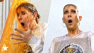 Celine Dion Gets Surprised With Gatorade Pour In Rare Sunday Night Football Appearance [upl. by Notled]