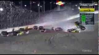 NASCAR Sprint cup Daytona Duel 2 2014 Huge crash Bowyer [upl. by Zalucki]