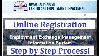 Step by Step Process Employment Exchange Online Registration Himachal Pradesh [upl. by Haduhey661]