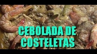 Receita de Cebolada de Costeletas com Camarão [upl. by Vitus74]