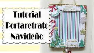 Cómo hacer Porta Retrato de cartón para Navidad  Tutorial DIY Reciclaje  Luisa PaperCrafts [upl. by Etnod696]