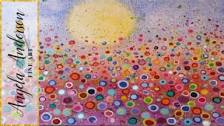 Floral Landscape Acrylic Painting Tutorial Yvonne Coomber Inspired  Free Lesson for All Ages [upl. by Ilsel541]