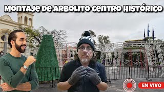 En vivo Avance de montaje del árbol gigante en Centro Histórico elsalvador [upl. by Nnyledam]