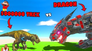 NEW TREX vs ALL UNITS in Animal Revolt Battle Simulator with SHINCHAN and CHOP [upl. by Irolam]