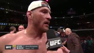 UFC 203 Stipe Miocic and Alistair Overeem Octagon Interview [upl. by Naus]