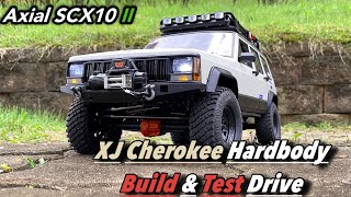 110 Scale Axial SCX10 II  My New Jeep Cherokee XJ Hardbody Build amp Test Drive Video 4X4 RC Car [upl. by Yllod]