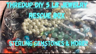 ThredUP DIY Rescue Jewelry Box GA WOW This box is AMAZING Part 1 Sterling Gemstones amp Much More [upl. by Truc]