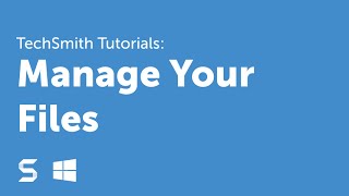 Snagit 13 Manage Your Files [upl. by Enohpets]