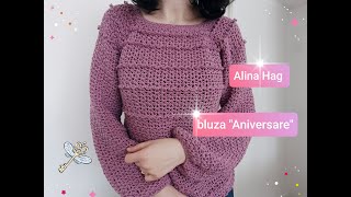 bluza crosetata quotAniversarequot  proiect personalizat [upl. by Shipley]