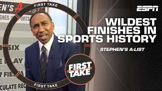 Stephens AList Wildest finishes in sports history 🤯  First Take [upl. by Ahsotal]