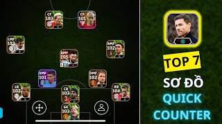 TOP 7 SƠ ĐỒ QUICK COUNTER TỰ CHỈNH NGON NHẤT TRONG eFootball 2024 [upl. by Odell]