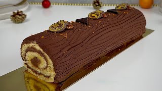 La Combinaison Parfaite👌Buche de Noël Chocolat Orange  Le Meilleur Dessert de Noël🎄 [upl. by Aonehc]