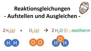 Aufstellen und Ausgleichen von Reaktionsgleichungen  Chemie Endlich Verstehen [upl. by Ddarb]