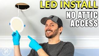 Recessed Lighting Install with No Attic or Prior Wiring [upl. by Shela819]