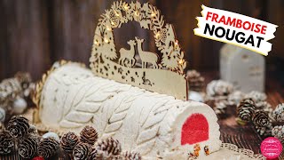 Recette de bûche de Noël glacée framboise nougat [upl. by Treat]