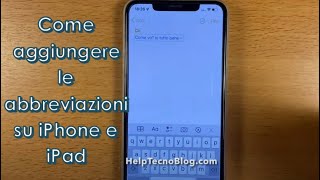 Come aggiungere le abbreviazioni su iPhone e iPad [upl. by Refinej]