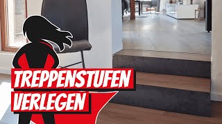 Treppenstufen bodengleich verlegen  Bauhelden [upl. by Kwan]