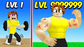 Getting The BIGGEST MUSCLES In ROBLOX Simulator [upl. by Htesil471]