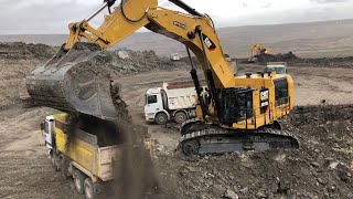 Caterpillar 6015B Excavator Loading Trucks Non Stop For 3 Hours  Mega Machines Movie [upl. by Watson]