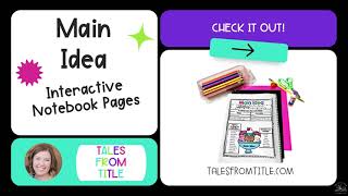 Main Idea and Supporting Details Interactive Notebook Pages [upl. by Suanne]