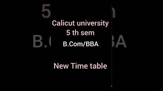 5th sem B ComBBA new exam Timetable calicut university malayalistalks3518 [upl. by Nort]