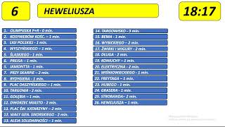 Moje zapowiedzi przystanków  MZK TORUŃ Linia 6 Olimpijska PampR  Heweliusza [upl. by Rosenfeld]