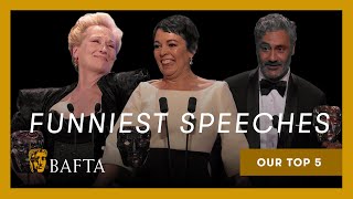 Meryl Streep Olivia Colman Taika Waititi and more 😂  Top 5 hilarious BAFTA speeches [upl. by Bekah]