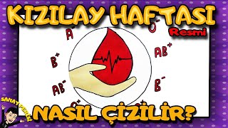 Kızılay Haftası Resmi Nasıl Çizilir 🩸 Kızılay Çizimleri 🩸 [upl. by Aruasi]