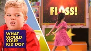 Kids VS the Floss Dance Challenge  What Would Your Kid Do [upl. by Acihsay]