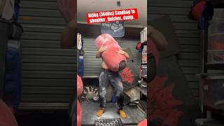 165kg 364lbs Sandbag to shoulder finisher damp CERBERUSStrength strongman gym sandbag [upl. by Panaggio]