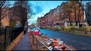 Autumn Vasilyevsky Island 4K Walking Tour in Saint Petersburg №404 [upl. by Elcarim]