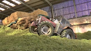 Silage 23 PITWORK Massey 399 Whistling TURBO Skilled operator2 30th May 2023 [upl. by Enitnemelc680]