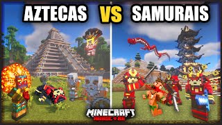 100 jugadores SIMULAN UNA GUERRA de CIVILIZACIONES Egipto Aztecas Roma y Japon en Minecraft [upl. by Maxa]