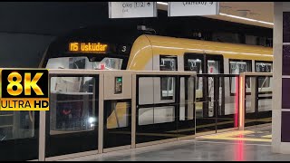 İSTANBUL ÜSKÜDAR ÇEKMEKÖY METRO M5 SÜRÜCÜSÜZ METRO 8K 24fps UHD [upl. by Hanahsuar179]