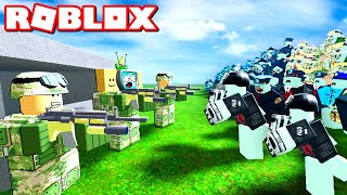 3 ROBLOX PLAYERS vs 500 ANGRY ZOMBIE APOCALYPSE CHALLENGE [upl. by Buxton]