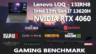 New Lenovo LOQ  15IRH8 Gaming Benchmark  RTX 4060  i7 13620H Gaming Test  rtx4060 [upl. by Leeke803]