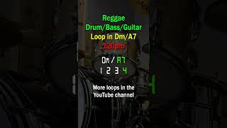 Reggae DrumBassGuitar Loop in DmA7  120bpm reggaedrums musicpractice reggaebeat [upl. by Denie]