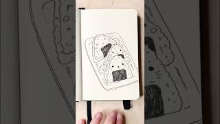 No Sketch Just Ink Freehand Snacks Drawing – Inktober Day 11 ink sketch drawing onigiri [upl. by Chellman450]