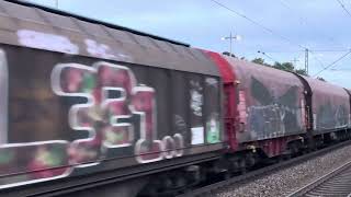 Durchfahrt einen Güterzug BR185 Ri Mannheim in Waghäusel Bf [upl. by Abas]