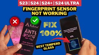 S23 Fingerprint Not Working Problem Fix 101  Best Screen Protector Guard For S23s24 amp S24 ultra [upl. by Anaylil]