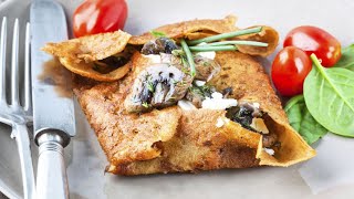 Recette  Galettes de sarrasin fourrées aux champignons [upl. by Eimarrej]