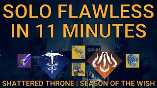 Solo Flawless Shattered Throne in 11 Minutes on Hunter  Season of the Wish Destiny 2 [upl. by Keynes27]