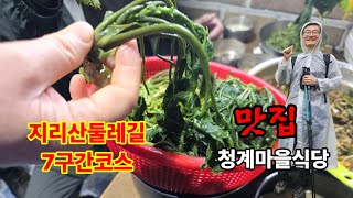 지리산둘레길 7구간코스 맛집 청계마을식당 성심원어천마을운리 빗속을 뚫고 산나물백반에 취하다 [upl. by Elleret]