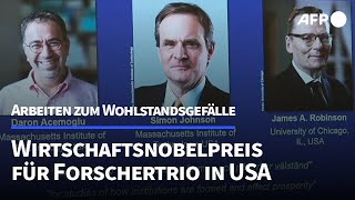 Wirtschaftsnobelpreis geht an Forschertrio in den USA  AFP [upl. by Ardelia40]